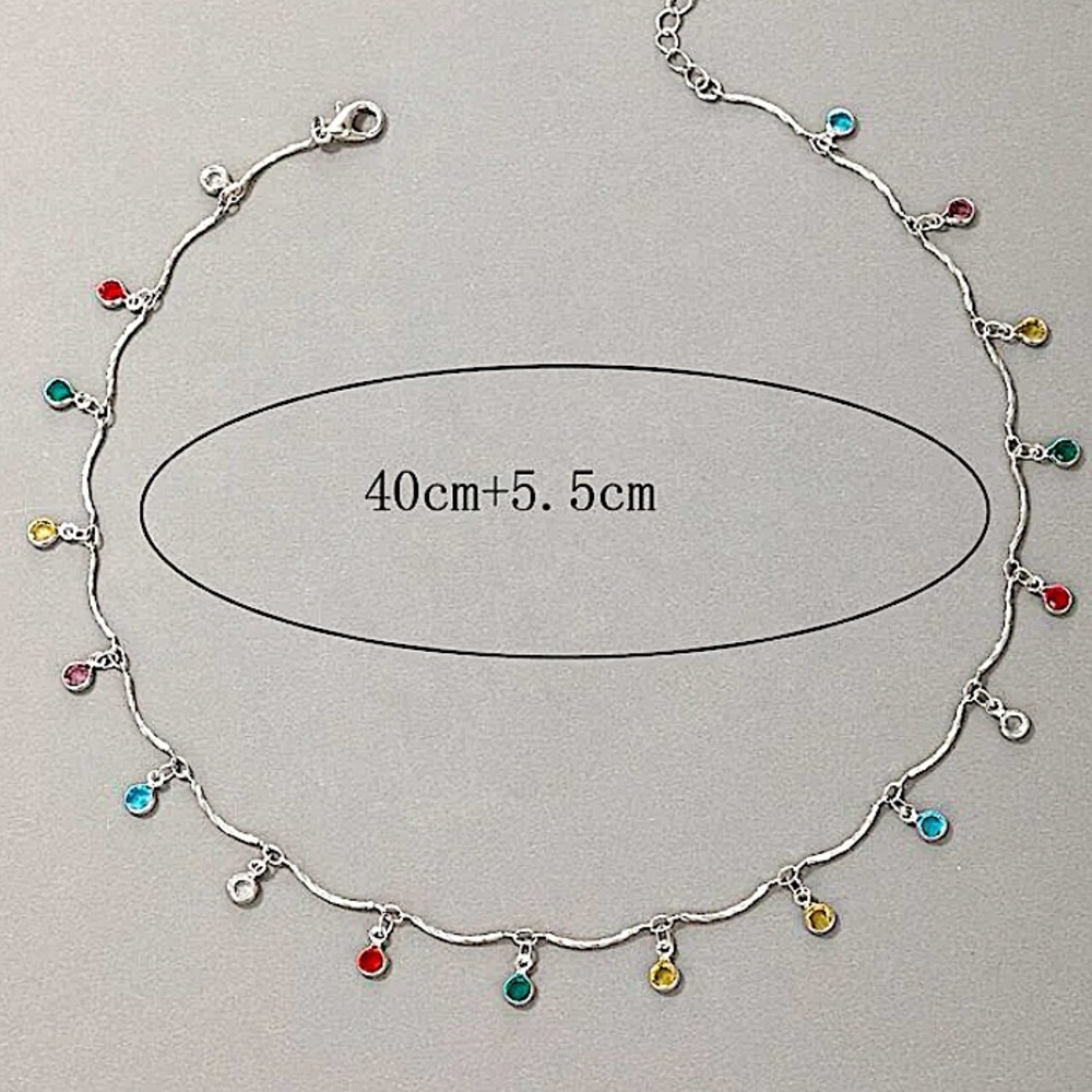 Sterling Silver Plated Gemstone Drop Necklace - Picture 9 of 9